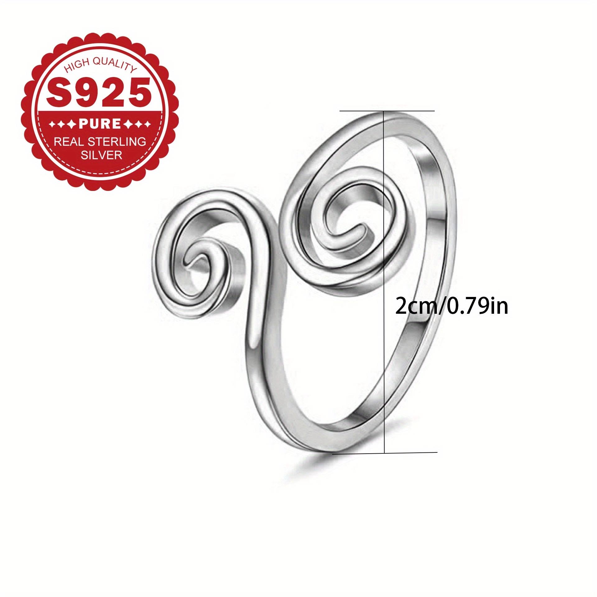 Women's Open 925 Sterling Silver Ring — Everyday Style